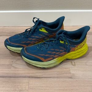 Hoka Men's Teal and Orange Trail Shoes